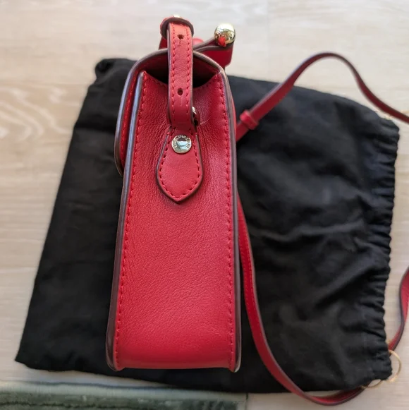 [Strathberry] Authentic Ruby Red Nano Tote Gold Hardware with Leather Strap - Picture 6 of 15